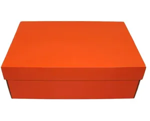 Emballage de boîte de papier de chaussures en carton rigide de haute qualité Boîte à chaussures en carton personnalisée orange Emballage de chaussures de baskets bottes pour femmes - Product Image 3