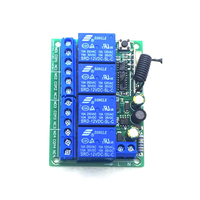 Module de réception de relais de commutation sans fil 4 canaux AC220V 10A et télécommande RF433MHz 4 canaux