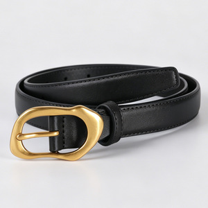 Genuine Leather Tiyo Casual Durable Black <b>Cow</b> Hide D-ring Alloy Buckle Rectangular Solid Pattern Belt - Product Image 1