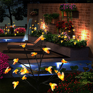 Nhà Máy Giá Trang Trí Cho Sao Bee Cổ Tích Treo Nhà Trang Trí Ong Mật LED Năng Lượng Mặt Trời Chuỗi Ánh Sáng Luces Colgantes Bộ - Product Image 1