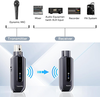 Émetteur et Récepteur Audio Microphone Portable et Simple UHF Sans Fil XLR 1 Paire, Câble en Deux Modes