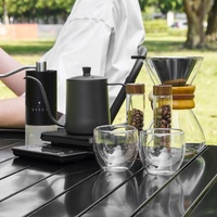 Coffret cadeau de voyage 9 pièces Ensemble à café Tasse en verre Balance à café Moulin à café Cafetière à filtre Ensemble combiné Kit à café à verser