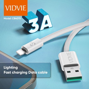 VIDVIE chất lượng tốt Trắng 1.2m 2M nylon 5V 3A USB sạc nhanh Cáp dữ liệu chiếu sáng cho Iphone - Product Image 2