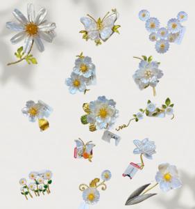 Collection de broches en nacre naturelle Vefiery Jewelry, broches florales et papillons plaquées cuivre pour femmes - Product Image 3