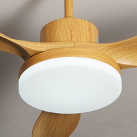 Ventilateur de plafond à inverter pour usage domestique avec télécommande, lumière intégrée, en acier inoxydable, forte puissance de ventilation pour salon, salle à manger, chambre à coucher