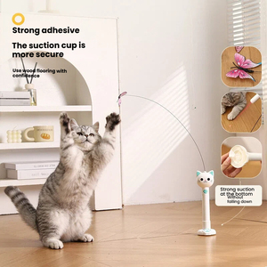 Varita de Juguete para Gatos con Plumas, Autoentretenimiento con Varita Estimulante, con un Elemento Oscilante y Disco Giratorio para Gatitos - Product Image 2