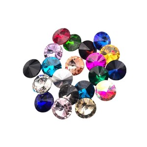 Strass en verre diamantés ronds personnalisés de 8 mm, 12 mm, 14 mm, à dos pointu, pour vêtements, chaussures, sacs - Polyvalents - Product Image 2