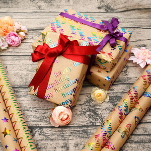 Custom 80g Luxury Hot Stamping Custom Birthday Party 43*300 cm <b>Christmas</b> Gift Packaging Cosmetic Box Wrapping Paper - Product Image 5