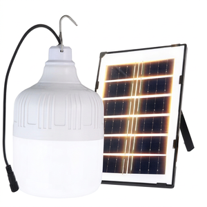 หลอดไฟ LED 250W DC5V-6V ชาร์จไฟด้วยพลังงานแสงอาทิตย์ สำหรับกรณีฉุกเฉิน เส้นผ่านศูนย์กลาง 155 มม. แบตเตอรี่ 4*1200mA วัสดุ PP พร้อมแผงโซลาร์เซลล์ 6W - Product Image 1