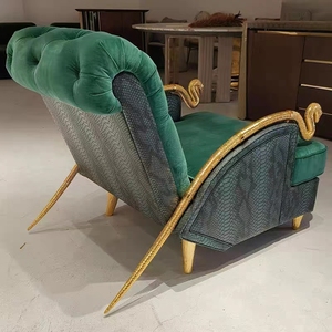 Canapé italien léger et luxueux en <span class=keywords><strong>cuir</strong></span> <span class=keywords><strong>Fauteuil</strong></span> simple serpent en cuivre pur, mobilier de salon moderne - Product Image 5