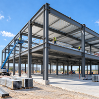 Bâtiment d'atelier industriel préfabriqué sur mesure en structure acier multi-étages avec bureau et mezzanine