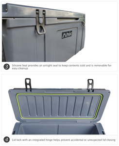 Ahic DL120 xách tay rotomolded cứng Cắm Trại mát với bánh xe hiệu suất cao cách nhiệt lưu trữ cách nhiệt hộp PE + bọt aohong - Product Image 5