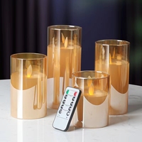 KSWING Sans Flamme Intérieur LED Bougie Lampe Télécommande Coeur Motif Cire Mobile Mèche Alimenté Par Batterie Mariages De Noël