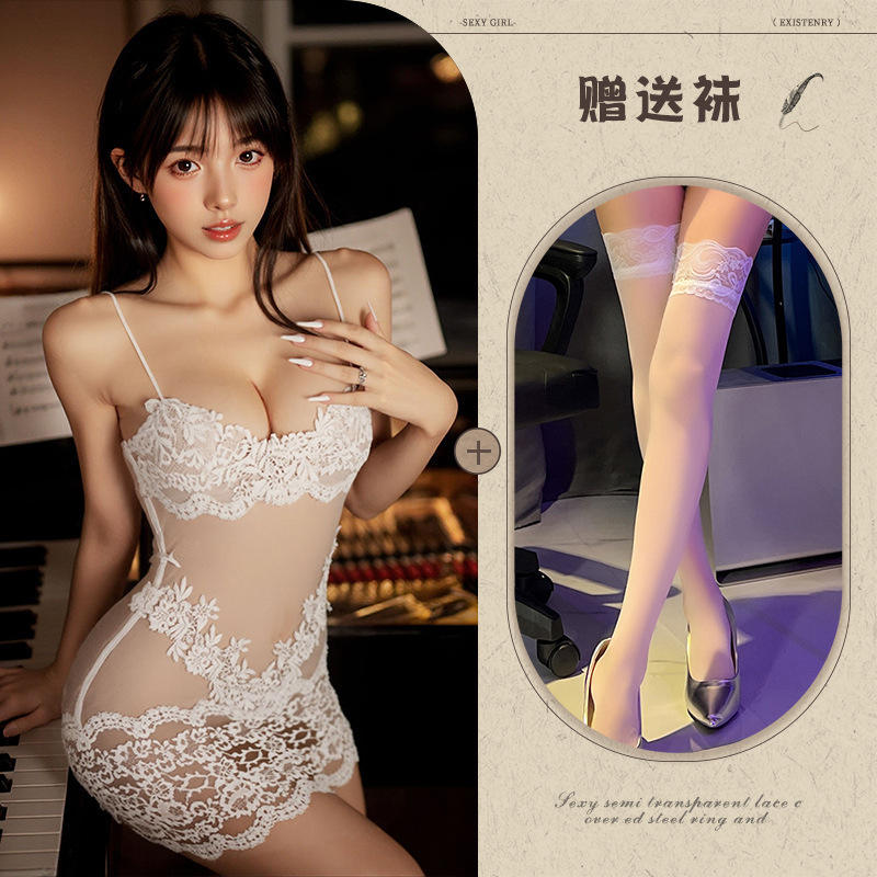 White + White Lace Stockings