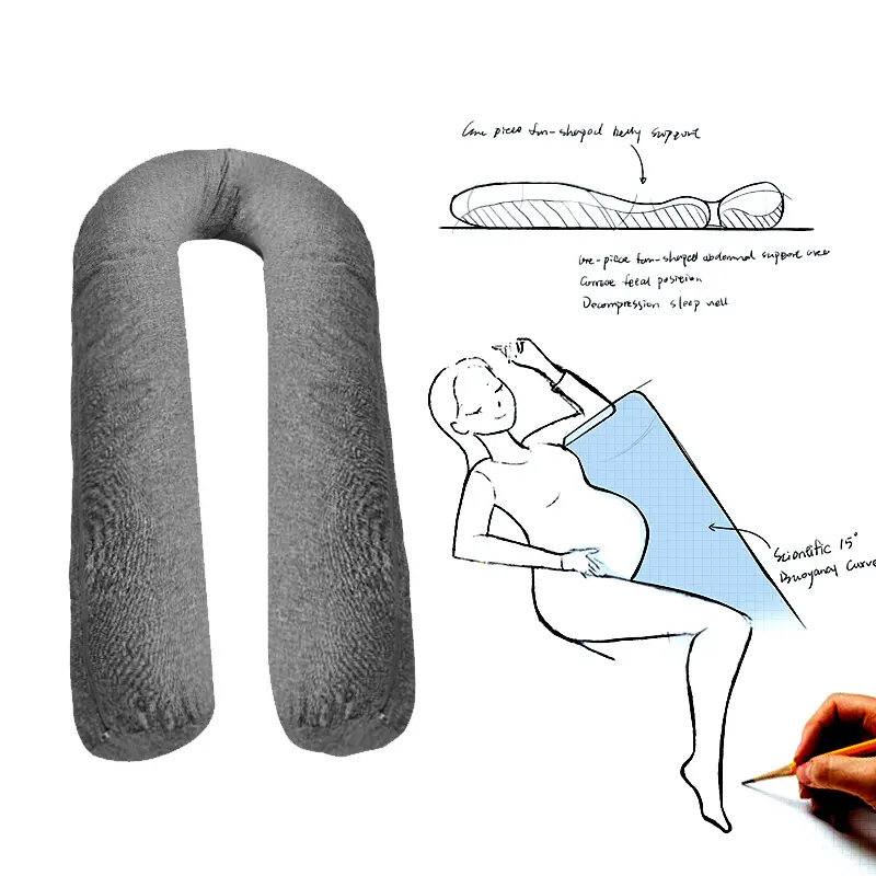 Cuscino per il corpo in gravidanza supporto lombare Memory Foam a forma di U, copertura rimovibile