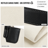 Sac fourre-tout en toile de couleur unie personnalisable avec fermeture à boucle magnétique, idéal pour les voyages, la plage, le shopping et les trajets quotidiens