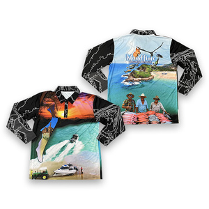 Polos de pesca personalizados sublimación diseño impreso patrón al aire libre manga larga protección solar pesca Jersey - Product Image 2