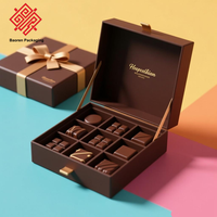 Boîte rigide écologique personnalisée Baoren pour la boulangerie, les desserts, les sushis, les chocolats, les truffes, l'emballage cadeau avec plateau séparateur
