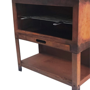 新しいデザイン簡単に組み立てられたパティオウッドファイヤーピット屋外コーテンスチールチミネアBbqグリル付き - Product Image 4