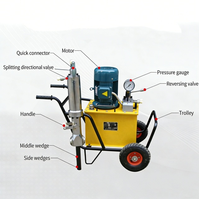 Hydraulic diesel Engine Concrete Block Stone Crack Splitting Machine Small Cylinder Handheld Hydraulic Rock Splitter Equipment