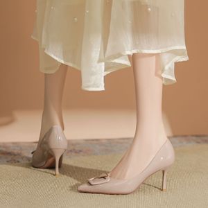 7888B-116 Pumps Pointed <b>Toe</b> Stiletto Heel 5-8cm Solid Color Buckle PVC Outsole Office Shoes Women Fashion Trend - Product Image 3
