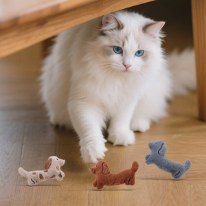 لعبة قطط تفاعلية داخلية على شكل كلب داشهند لطيف محشوة بالنعناع البري مع ورق صوتي - Product Image 3