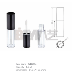 Tubes de gloss à lèvres carrés en plastique vides avec logo personnalisé, 1,5 ml, grand pinceau, tubes de gloss à lèvres carrés vides pour cosmétiques - Product Image 2