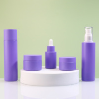 Flacon à huile cosmétique en verre, Lotion, Spray, de luxe, violet, mat, sans air, Lotion, pour le soin de la peau, avec pompe