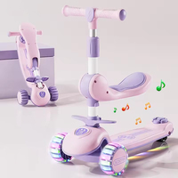 Trottinette à 3 roues pour enfants de haute qualité, populaire en 2026, réglable, avec musique et lumière, pour les enfants de 1 à 9 ans