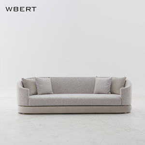 WBERT-Sofá de tela para tres personas convertible moderno italiano, ligero, estilo informal de lujo para sala de estar, hotel y espacio informal - Product Image 2