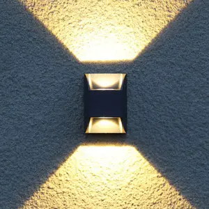 Led Lampu Dinding 2 Pencahayaan Kepala 2 Bagian Tahan Air Lampu Dinding Modern Aluminium Lampu Sorot untuk Rumah/Taman/Beranda