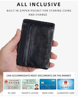 Dompet Kartu Pria Baru untuk Bisnis, Dompet Multi-kartu Tipis Sederhana dengan Ritsleting, Tempat Kartu Pendek Tahan Air Grosir
