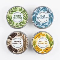 Boîte en métal ronde éco-responsable sans plastique pour shampoing solide, qualité alimentaire, revêtement antirouille, étui en étain pour savon