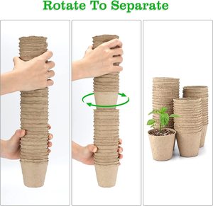Pots de <span class=keywords><strong>fleurs</strong></span> ronds en papier biodégradables, organiques, jetables et compostables pour pépinière - Product Image 3