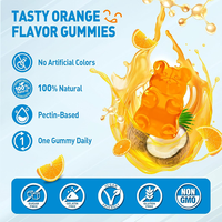 Complément alimentaire en gommes à la vitamine A 25000 UI, saveur orange, sans sucre, à base de pectine végétalienne, marque privée OEM, pour la vision et le soutien immunitaire