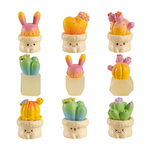 ミニチュア植物置物かわいいシミュレーション多肉植物サボテン鉢植えモスミニ樹脂工芸品ガーデンホーム盆栽装飾用 - Product Image 2