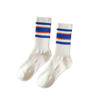 Chaussettes de sport en coton rayées de haute qualité Bioserica Era pour l'hiver, avec détail de revers, pour cycliste