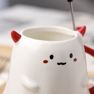 Taza de Cerámica con Diseño de <span class=keywords><strong>Diablillo</strong></span> Fantasma con Agitador de Tridente, Taza de Café o Té con Temática de Halloween, Adorable Regalo para el Hogar u Oficina - Product Image 4