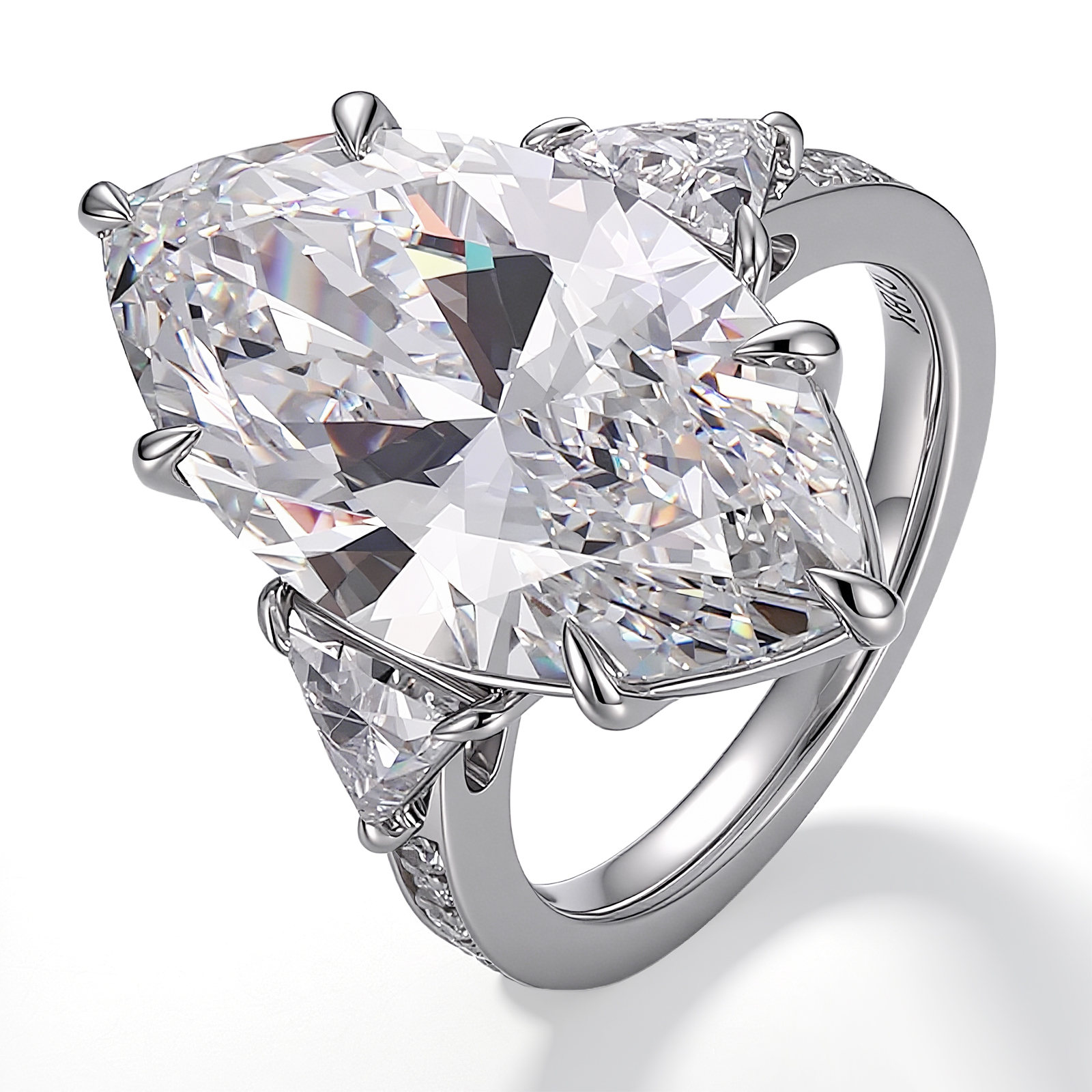 Bague en argent sterling 925 avec diamant de laboratoire