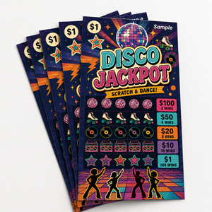 Vente en gros directe usine : Carte à languette découpée sur mesure, thème disco, avec impression offset et cinq fenêtres - Product Image 4