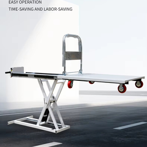 Carretilla de Cesta Tipo Tijera con Plataforma Plana de Aluminio y Elevación Hidráulica de Cuatro Ruedas para Manipulación a Bordo - Carretilla Plana T-01 - Product Image 1