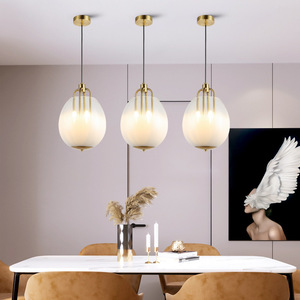 Lámpara Colgante Moderna Minimalista de Estilo Nórdico, Nueva Lámpara de Vidrio Blanco Lechoso de Lujo para Dormitorio, Sala de Estar, Comedor, Bar - Product Image 3