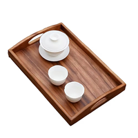 Ensemble de plateaux de service uniques en bambou avec poignées, grande assiette pour les fêtes, les boissons et l'utilisation sur le bureau