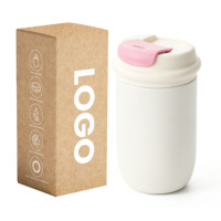Gobelet isotherme à large ouverture de 12 oz en acier inoxydable, couleur macaron, style pastel, pour femmes