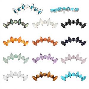 Joyería Corporal Infantil de Titanio ASTM F-136 de Alta Calidad con 4 Circonitas de Corte Asscher y 3 Piedras Internas, Roscado Internamente de 16G, Estilo Punk para Compromiso - Product Image 1