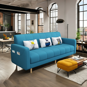 Canapé-lit double moderne en tissu capitonné avec fonction pliante commerciale cadre en bois massif <span class=keywords><strong>convertible</strong></span> tapissé pour une utilisation en appartement - Product Image 1