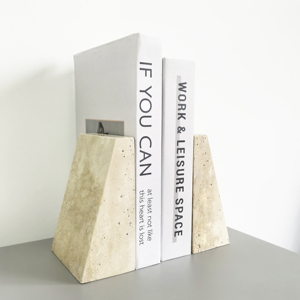 Porte-livres en pierre de travertin faits à la main, style Art déco <span class=keywords><strong>moderne</strong></span>, forme irrégulière, décoration intérieure pour hôtel, maison, salon, anniversaire, Telazzo Custom - Product Image 5