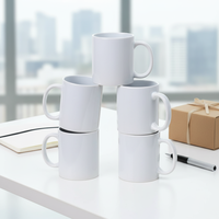 Vente en gros de tasses à sublimation avec poignée en C de 350 ml (11 oz), tasses à café en céramique blanches pour la promotion de la marque d'entreprise, cadeaux promotionnels, presse à chaud