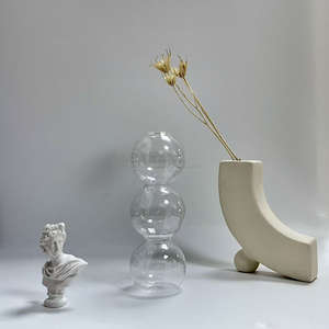 Usine À La Main Trois Boules Cylindrique Vase En Verre Vase <span class=keywords><strong>De</strong></span> Bureau Pièce Décorative Arrangement <span class=keywords><strong>De</strong></span> Fleurs Vase En Verre - Product Image 2