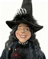 Poupée de sorcière scintillante et ludique pour Halloween, figurine décorative festive pour les fêtes de fin d'année